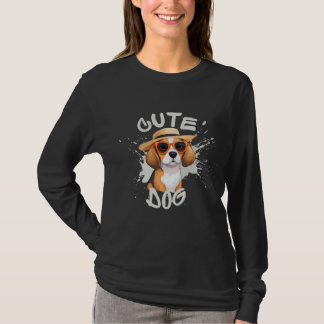 Adorable Beagle in Sunglasses | Cute Dog Graphic T-Shirt