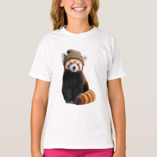 Adorable Beanie Red Panda Kids T-Shirt