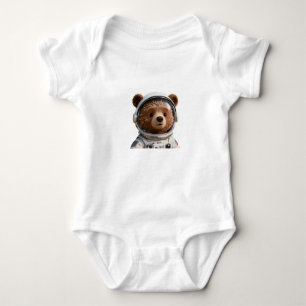 Adorable Bear Astronaut Baby   Space-Themed Baby Bodysuit