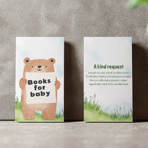 Adorable Bear “Books Instead of Cards” insert card
