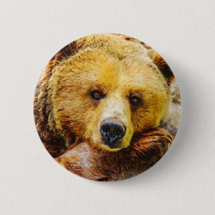 Adorable Bear Face Woodland Animal 6 Cm Round Badge