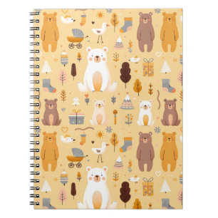 Adorable Bear Pattern Notebook