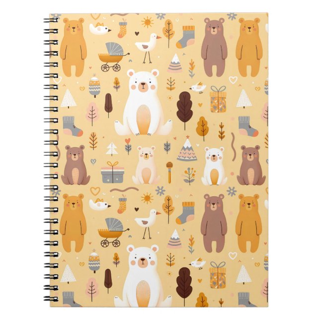 Adorable Bear Pattern Notebook (Front)