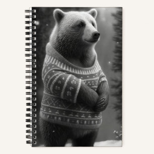Adorable Bear Wearing a Cosy Sweater Notebook