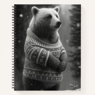 Adorable Bear Wearing a Cosy Sweater Notebook