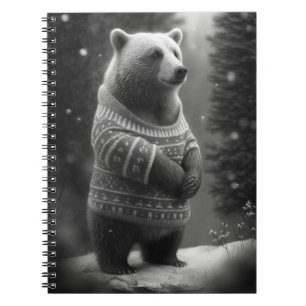 Adorable Bear Wearing a Cosy Sweater Notebook