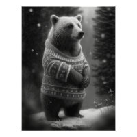 Adorable Bear Wearing a Cosy Sweater
