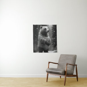 Adorable Bear Wearing a Cosy Sweater Tapestry