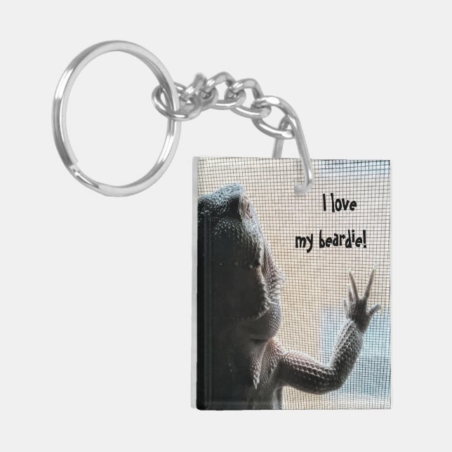 Adorable Bearded Dragon Picture Key Ring (Front Left)