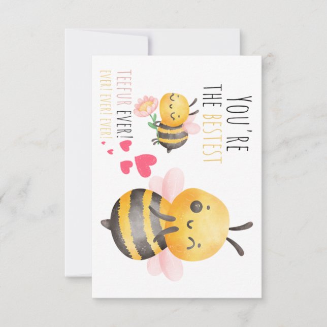Adorable Bee-Themed Teacher Thank You Card – Funny (Front)