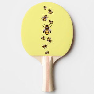 Adorable Bee-Themed Yellow Ping Pong Paddle