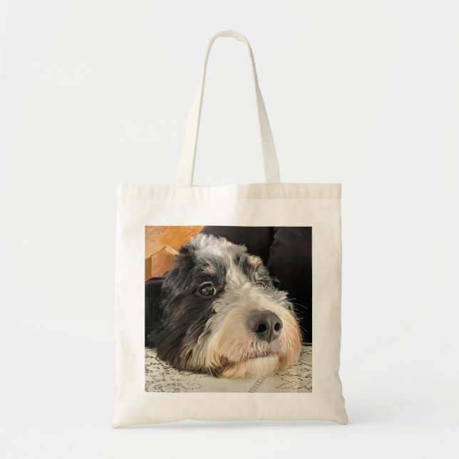 Adorable Bernedoodle Tote Bag (Front)
