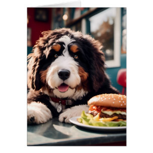 Adorable Bernerdoodle at the Diner Blank Inside