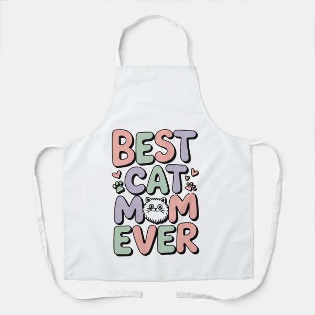 Adorable Best Cat Mum Ever All-Over Print Apron (Front)