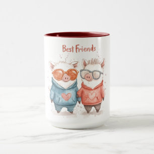 Adorable Best Friends Pig Mug