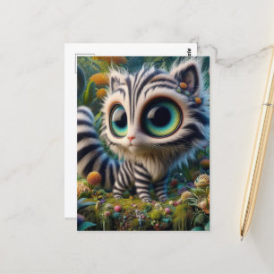 Adorable Big Eye Kitty Postcard