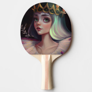 Adorable Big Eyed Queen Ping Pong Paddle