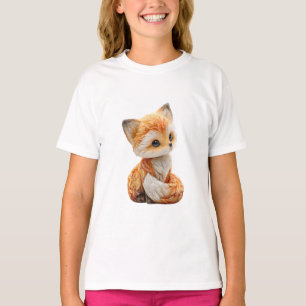 Adorable Big Eyed Stylised Baby Red Fox Kids T-Shirt