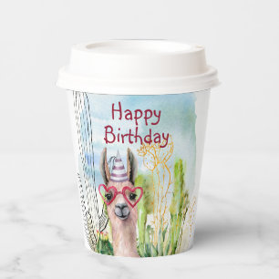 Adorable Birthday Llama Paper Cups