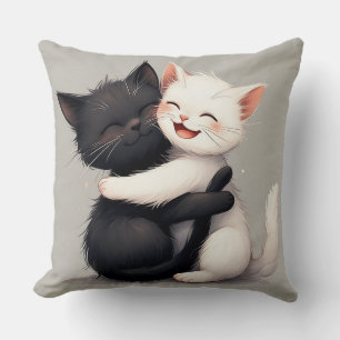 Adorable Black and White Kittens Cushion
