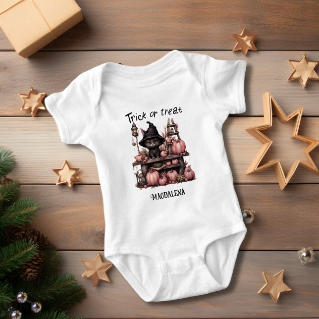 Adorable Black Cat Halloween Baby Bodysuit (Creator Uploaded)