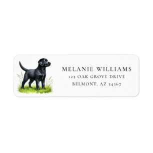 Adorable Black Lab Puppy Return Address
