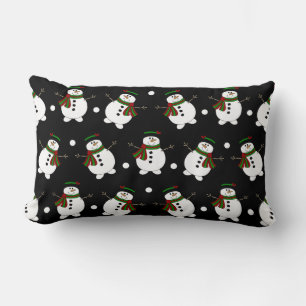 Adorable Black Snowman Pillow