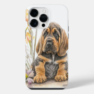 ADORABLE BLACK TAN BLOODHOUND PUPPY DOG iPhone 14 PRO MAX CASE