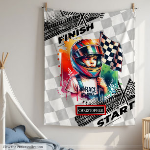 Adorable Blanket Formula 1 Boy Racing Birthday