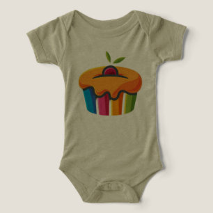 Adorable Blue and Pink Cake Bella+Canvas Infant