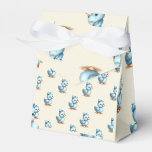 Adorable Blue Ducks Wearing A Cap Favour Box