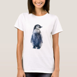 Adorable Blue Galaxy Watercolor Penguin Women T-Shirt