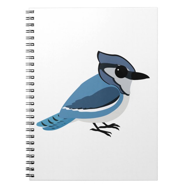 Adorable Blue Jay Spiral Notebook (Front)