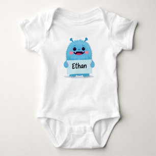 Adorable Blue Monster Baby Romper Bodysuit