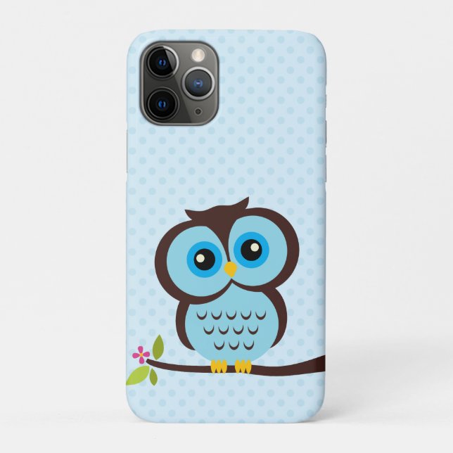 Adorable Blue Owl Illustration Case-Mate iPhone Case (Back)