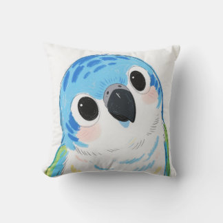 Adorable Blue Parrot Decorative Pillow