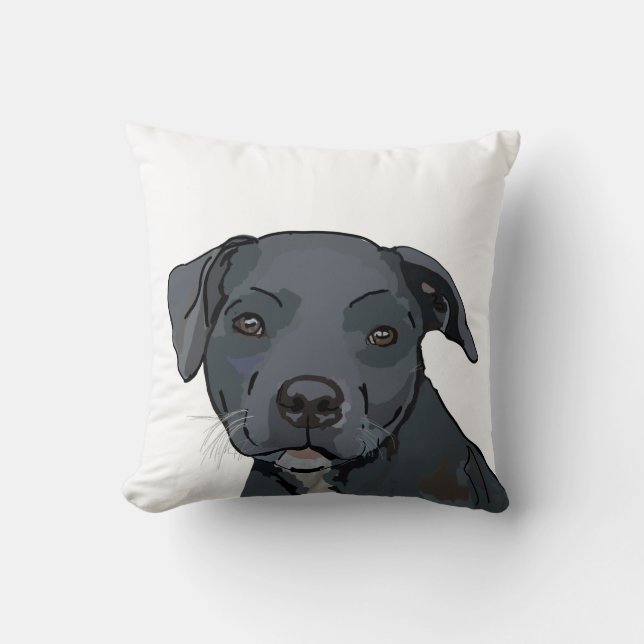 Adorable blue staffy cushion (Front)
