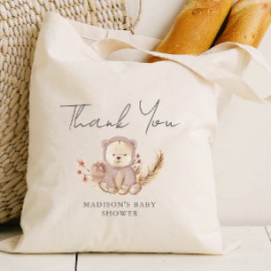 Adorable Boho Botanical Sweet Bear Baby Shower Tote Bag