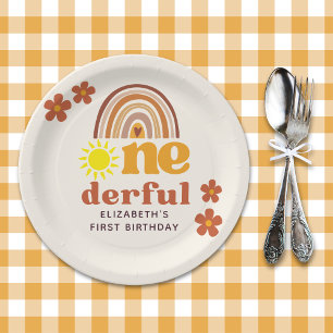 Adorable Boho-Inspired One Year Party Paper Plate