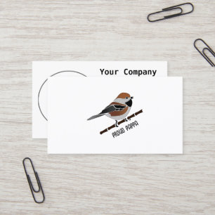 Adorable Boreal Chickadee Bird Cartoon Business Card