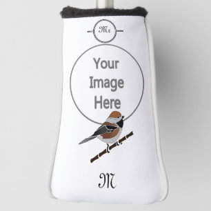 Adorable Boreal Chickadee Bird Cartoon Golf Head Cover