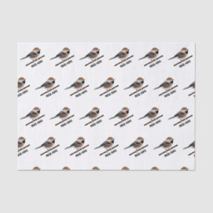 Adorable Boreal Chickadee Bird Cartoon Tissue Paper