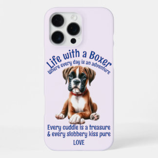 Adorable Boxer Dog Life iPhone 16 Pro Max Case