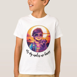 Adorable Boy and his Cute Puppy | Kids T-Shirt