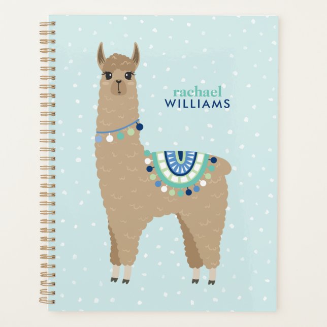 Adorable Brown Alpaca Personalised Planner (Front)