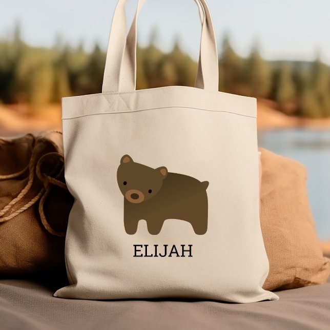 Adorable Brown Bear Kids' Personalised Tote Bag (Creator Uploaded)