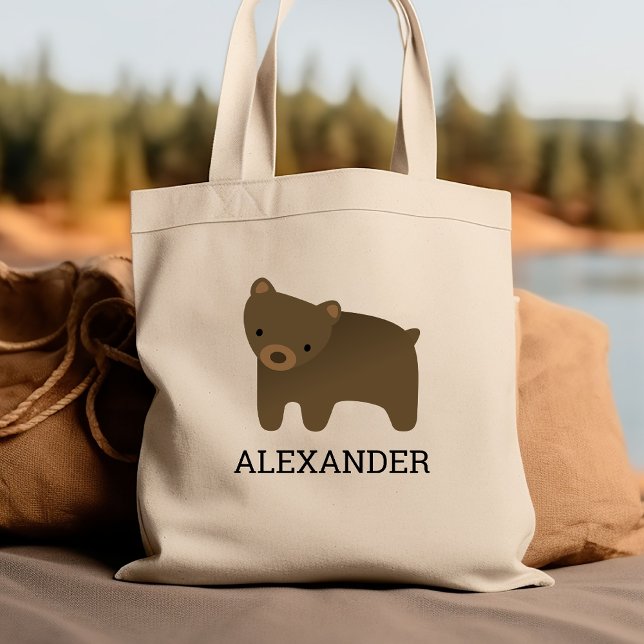 Adorable Brown Bear Kids' Personalised Tote Bag (Creator Uploaded)