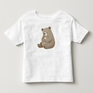 Adorable Brown Bear with Daisy – Illustration Toddler T-Shirt