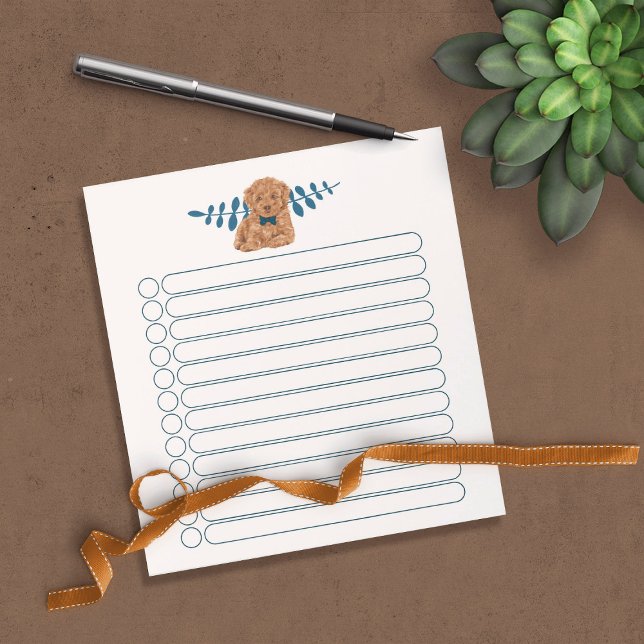 Adorable Brown Poodle Dog List Notepad (Creator Uploaded)