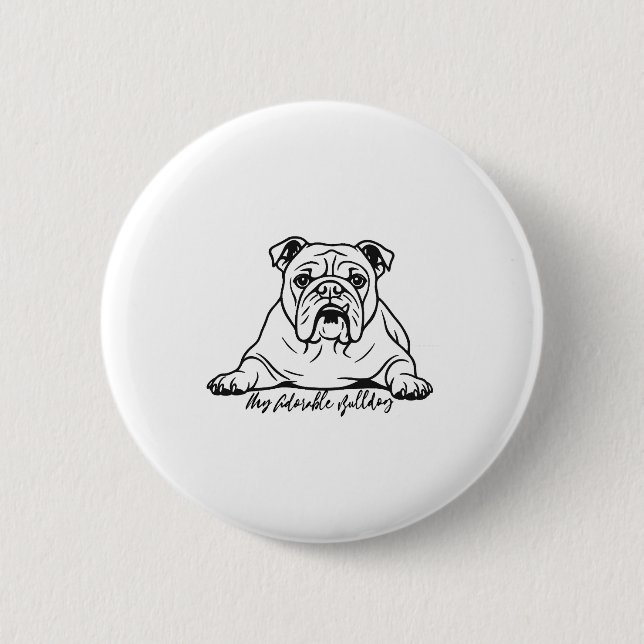 Adorable Bulldog 6 Cm Round Badge (Front)